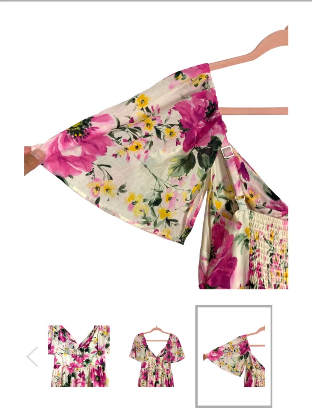ABERCROMBIE & FITCH FLORAL FRONT CUTOUT LINED DRESS - Picture 6 of 6